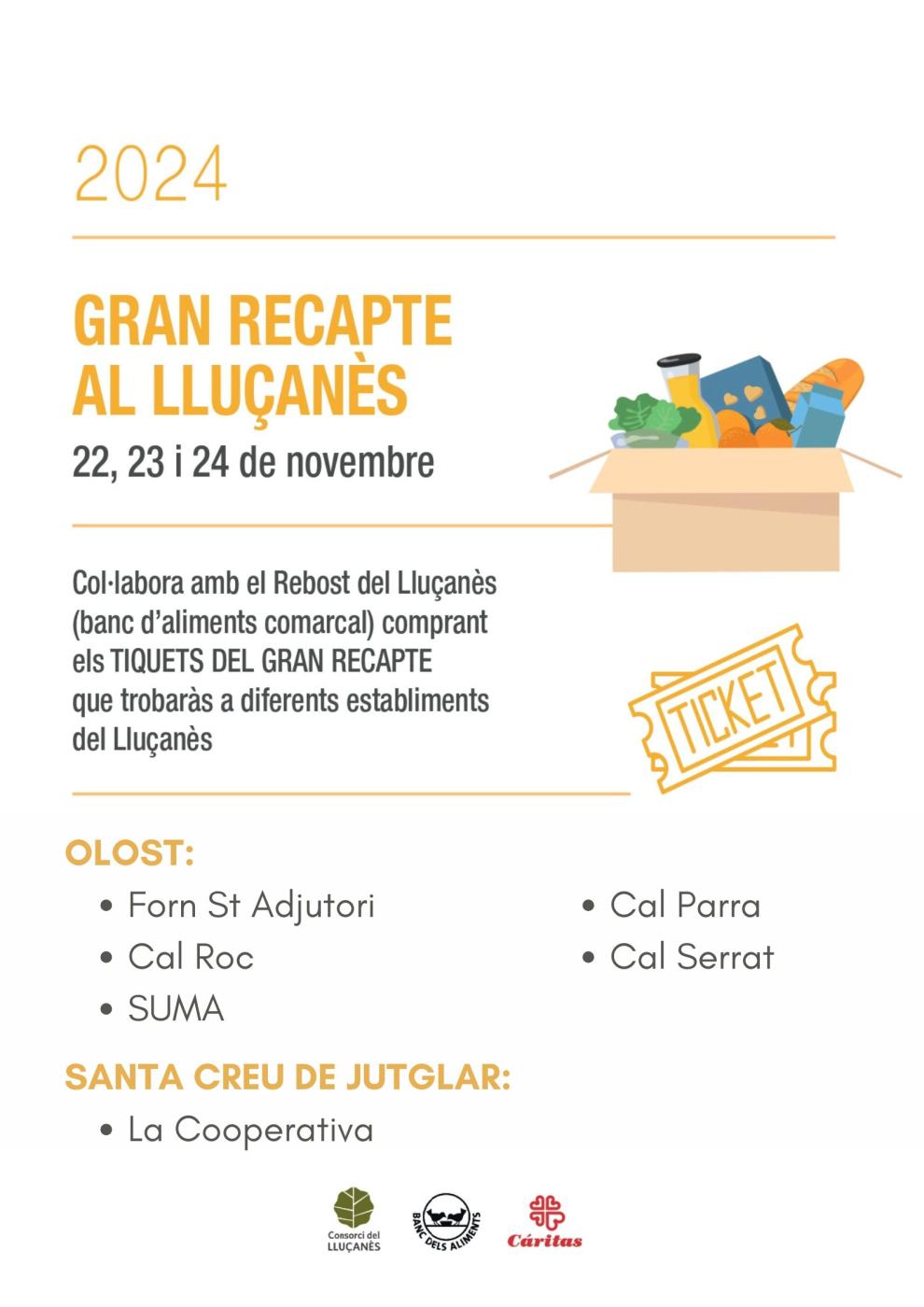 Tot a punt pel Gran Recapte d’aliments del Lluçanès 2024.
